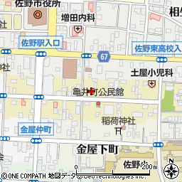 栃木県佐野市亀井町周辺の地図