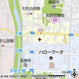 栃木県佐野市大町2740周辺の地図