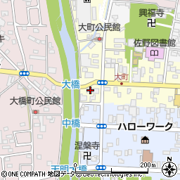栃木県佐野市大町3028周辺の地図