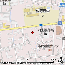 栃木県佐野市大橋町周辺の地図