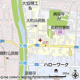 栃木県佐野市大町2996周辺の地図