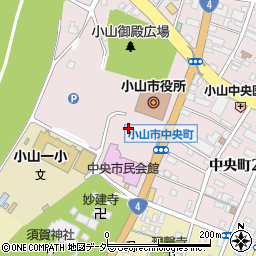 小山市役所　中央公民館周辺の地図