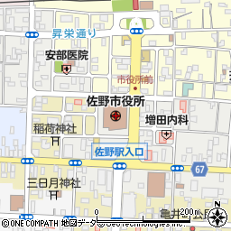 栃木県佐野市周辺の地図