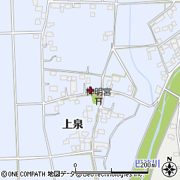栃木県小山市上泉周辺の地図