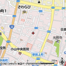 栃木県小山市城山町周辺の地図