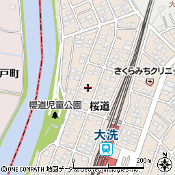 茨城県東茨城郡大洗町桜道周辺の地図
