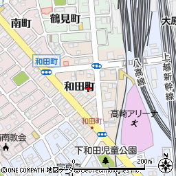群馬県高崎市和田町周辺の地図