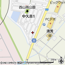 栃木県小山市中久喜1丁目16周辺の地図