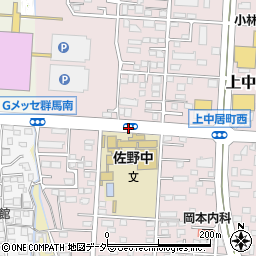 佐野中学校前周辺の地図