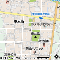 群馬県伊勢崎市東本町周辺の地図