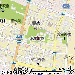 栃木県小山市本郷町周辺の地図