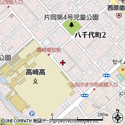 クリーニングの王様高崎高校前店周辺の地図