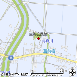 生駒公民館周辺の地図