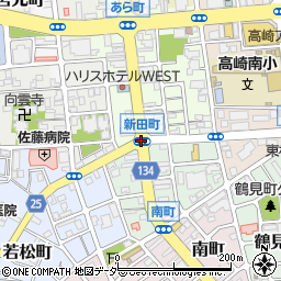 新田町周辺の地図