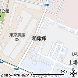 栃木県小山市稲葉郷周辺の地図