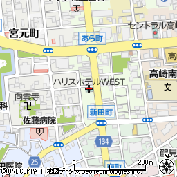 ファミリーマート高崎ハリスホテルＷＥＳＴ店周辺の地図