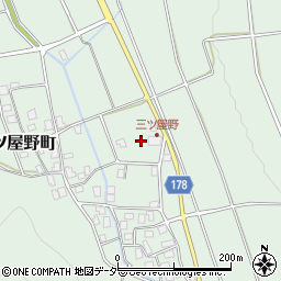 石川県白山市三ツ屋野町ヘ周辺の地図