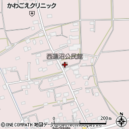 西蓮沼公民館周辺の地図