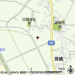 栃木県小山市萱橋周辺の地図