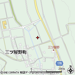 石川県白山市三ツ屋野町（レ）周辺の地図