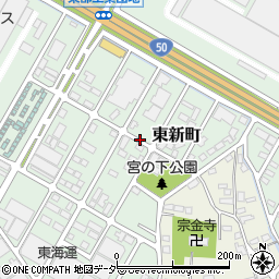 群馬県太田市東新町周辺の地図