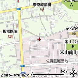 栃木県佐野市米山南町8周辺の地図