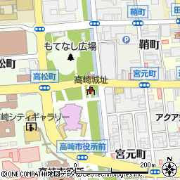 高崎城址周辺の地図