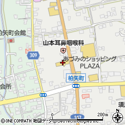日産サティオ松本穂高店周辺の地図