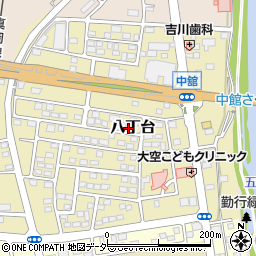 茨城県筑西市八丁台周辺の地図