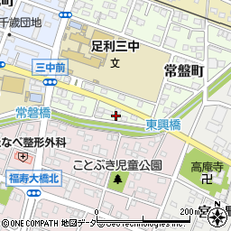 栃木県足利市常盤町75-6周辺の地図