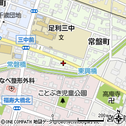 栃木県足利市常盤町76周辺の地図