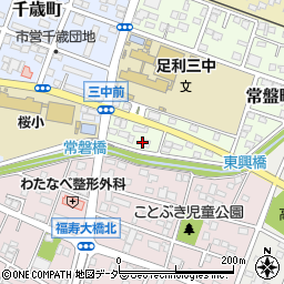 栃木県足利市常盤町82周辺の地図