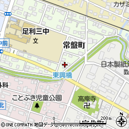 栃木県足利市常盤町39周辺の地図