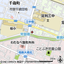 栃木県足利市常盤町84周辺の地図