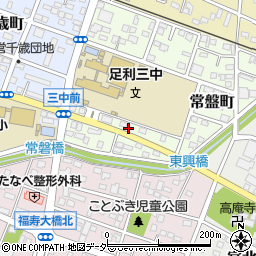 栃木県足利市常盤町69周辺の地図