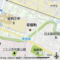 栃木県足利市常盤町37周辺の地図