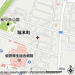 栃木県佐野市堀米町周辺の地図