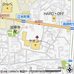 ヤオコー高崎高関店駐車場周辺の地図