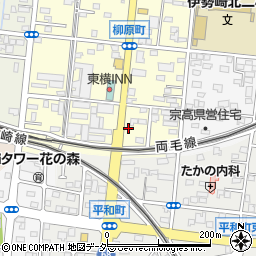 群馬県伊勢崎市柳原駐車場周辺の地図