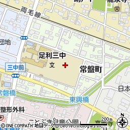 栃木県足利市常盤町周辺の地図