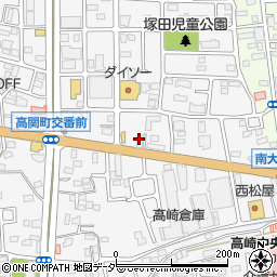 モスバーガー高崎高関店周辺の地図