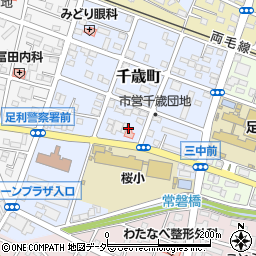 栃木県足利市千歳町周辺の地図