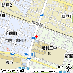 栃木県足利市常盤町66周辺の地図