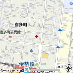 群馬県伊勢崎市喜多町53周辺の地図