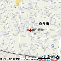 群馬県伊勢崎市喜多町119周辺の地図