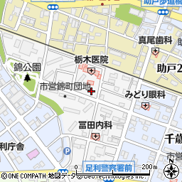 栃木県足利市錦町周辺の地図
