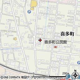群馬県伊勢崎市喜多町周辺の地図