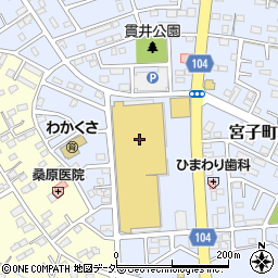 タイヤ市場　伊勢崎・宮子店周辺の地図