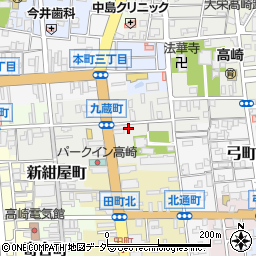 群馬県高崎市九蔵町周辺の地図