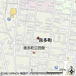 群馬県伊勢崎市喜多町104-2周辺の地図